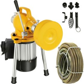 VEVOR Drain Cleaner Machine, 66Ft x2/3Inch Electric Drain Auger with 2 Cables for 3/4" to 4" Pipes, Power Spin with Autofeed Function & 6 Cutters, Sew