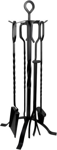 Fireplace Tools Set Indoor with Thicker Stand,Iron Home Wood Stove Accessories,Metal Fire Poker Set for Outdoor Fire Pit,Fire Place Tool Accessories a Fireplace Tools Set Indoor with Thicker Stand,Iron Home Wood Stove Accessories,Metal Fire Poker Set for Outdoor Fire Pit,Fire Place Tool Accessories a