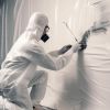 Disposable Coveralls with Hood; Boots; Elastic Wrists; Pack of 5 X-Large White Hazmat Suits Disposable; SMS 60gsm White Paint Coveralls Disposable; Wa