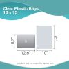 Pack of 2000 Clear Plastic Bags 10 x 15. Thickness 10 Micron. 4 Rolls of Polyethylene Bags 10x15. Warning Printed Produce Bags. Plastic Storage Bags f
