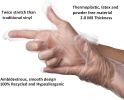 1000 Pack Natural Color Vinal Non Exam Gloves 2 Mil. Large Protective Stretch Powder-Free Industrial Gloves. Disposable Heavy Duty Thermoplastic Glove